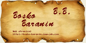 Boško Baranin vizit kartica